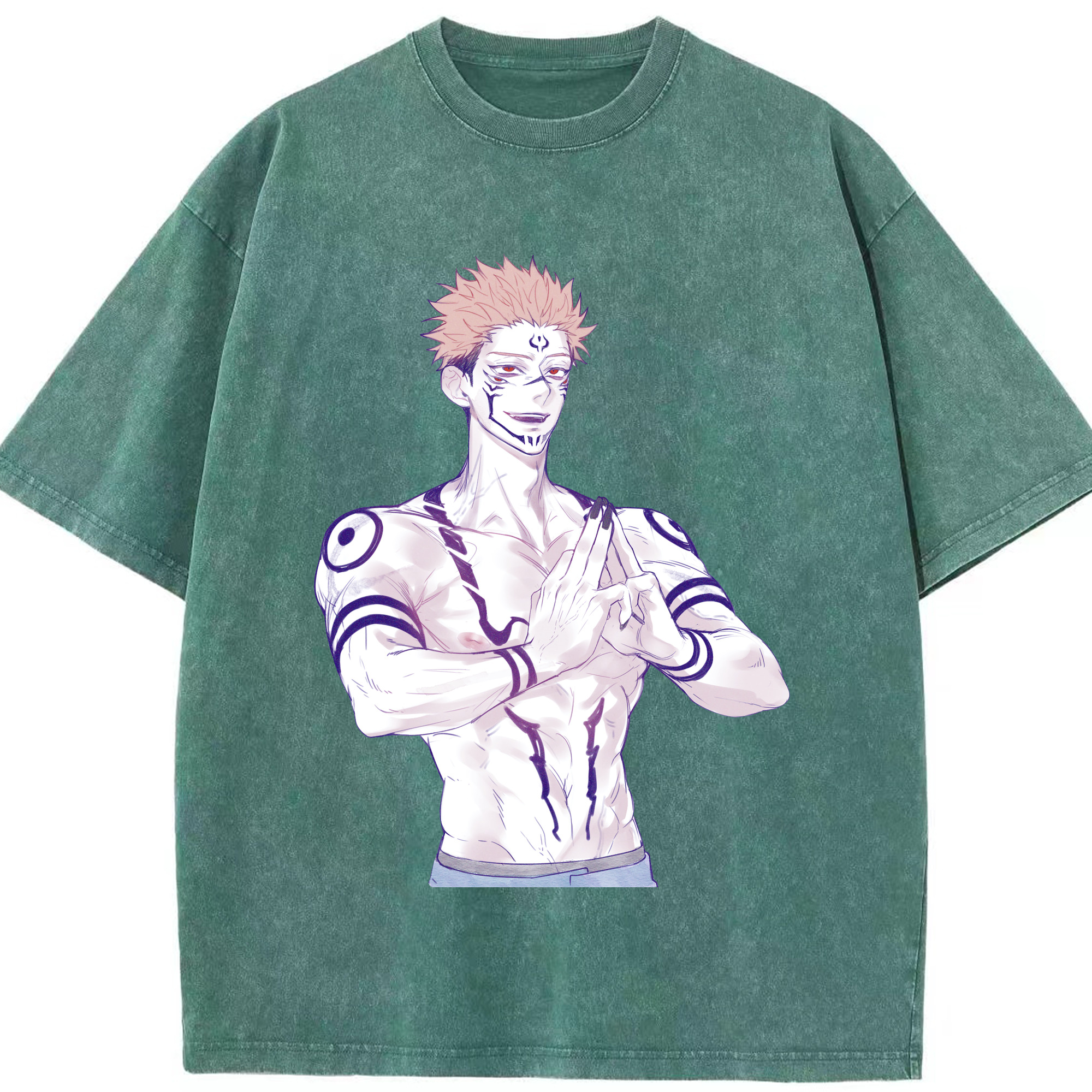 （画像用） 呪術廻戦 Jujutsu Kaisen 綿100% ヴィンテージ風 半袖Tシャツ（フロントプリント）